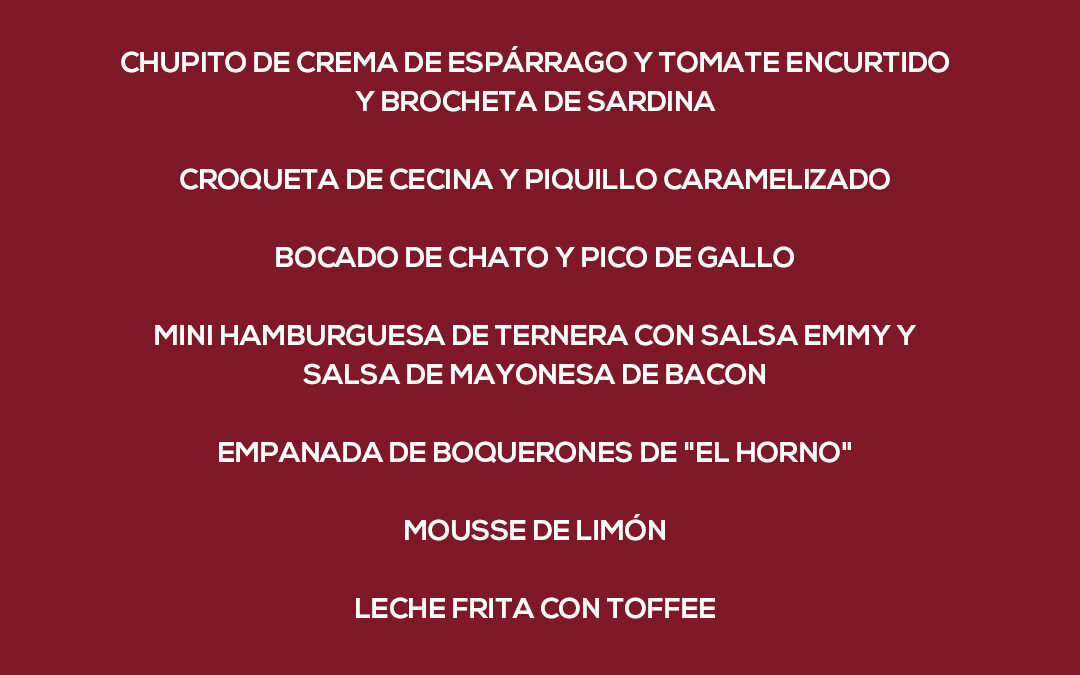 Menú XXVII Cena de Gala Jecomur
