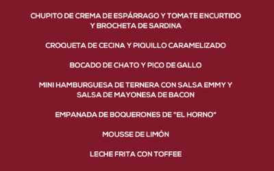 Menú XXVII Cena de Gala Jecomur